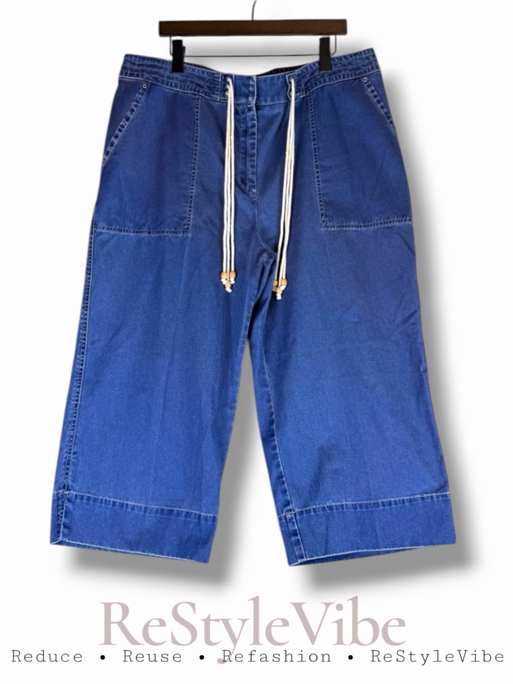 LAUREN RALPH LAUREN Women’s Size 18W Denim Jeans Crop Wide Leg Style High Rise
